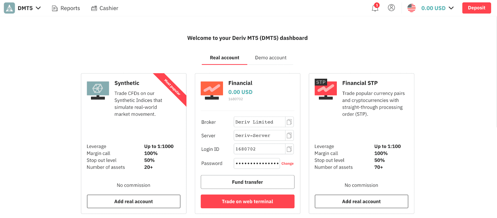 Guia para Deriv MT5 - Plataforma de Negociação CFD