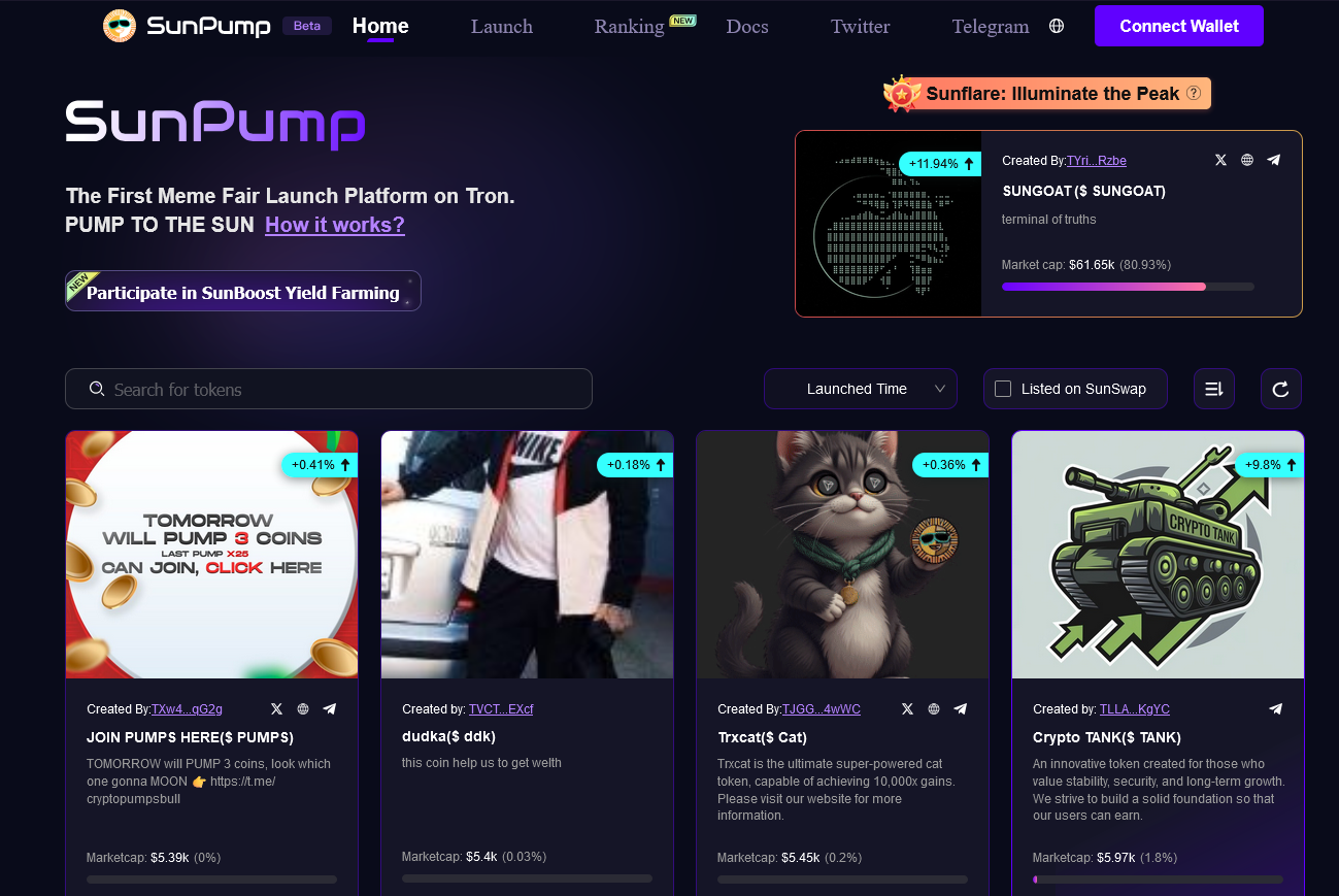 Sun Pump: A Plataforma Definitiva para Lançar Meme Coins 2 Sun Pump: A Plataforma Definitiva para Lançar Meme Coins