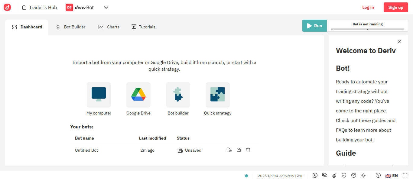 Bot de Opções Binarias Deriv: Negociação Automatizada