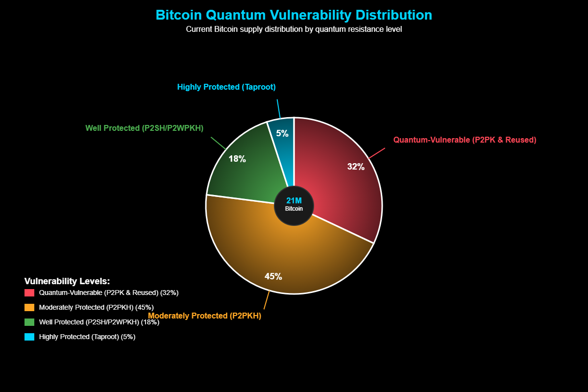 Computadores Quânticos Poderiam Destruir o Bitcoin: Mito ou Realidade? 3 Pesquisas indicam que aproximadamente 6,2 milhões de Bitcoin - representando cerca de 32% do suprimento total - residem em endereços com essa vulnerabilidade.