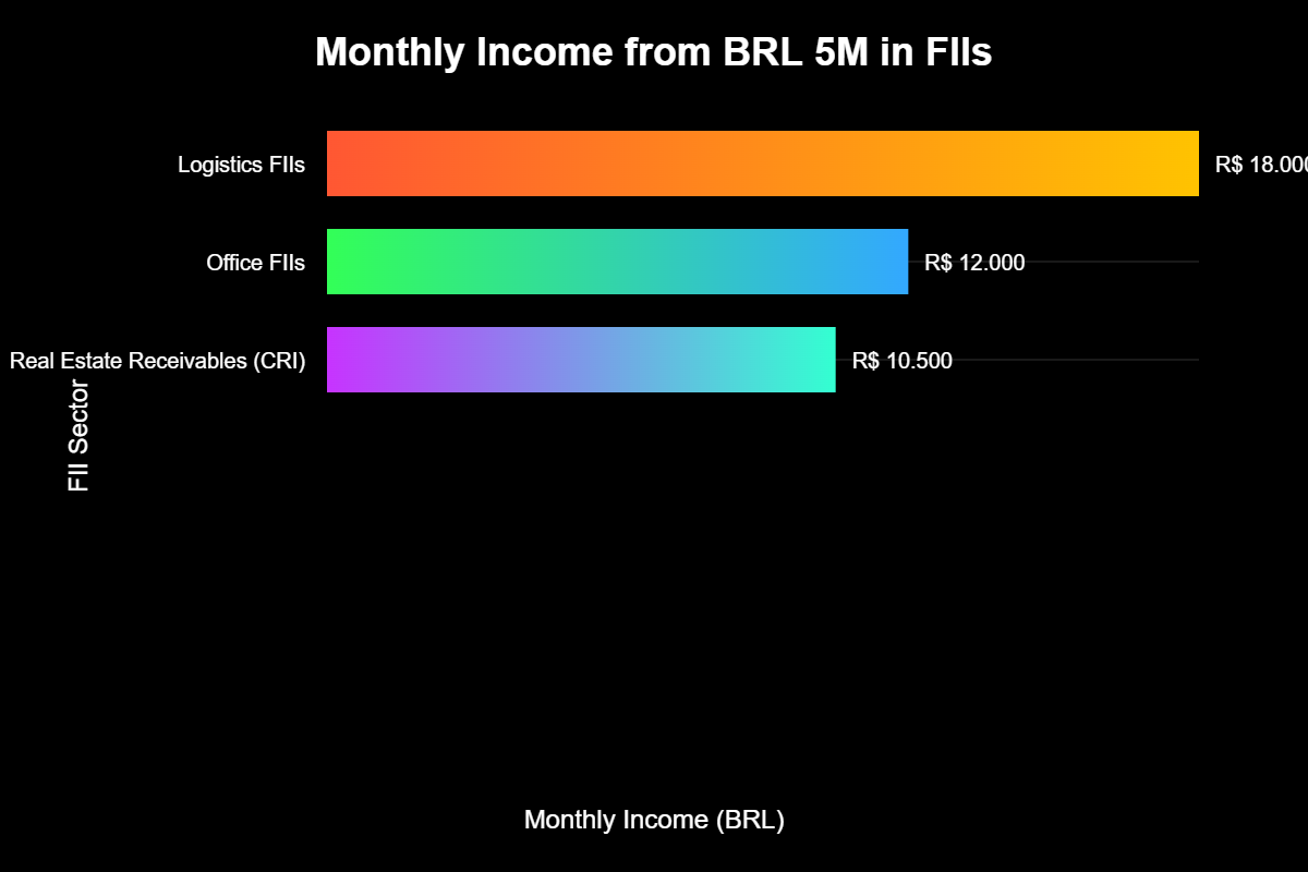 Exemplo de carteira com R$ 5 milhões em FIIs